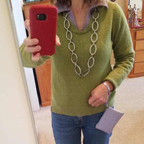 Talbots Petites 6P Shirt Purple Stretch Cotton - Picture 7 of 7